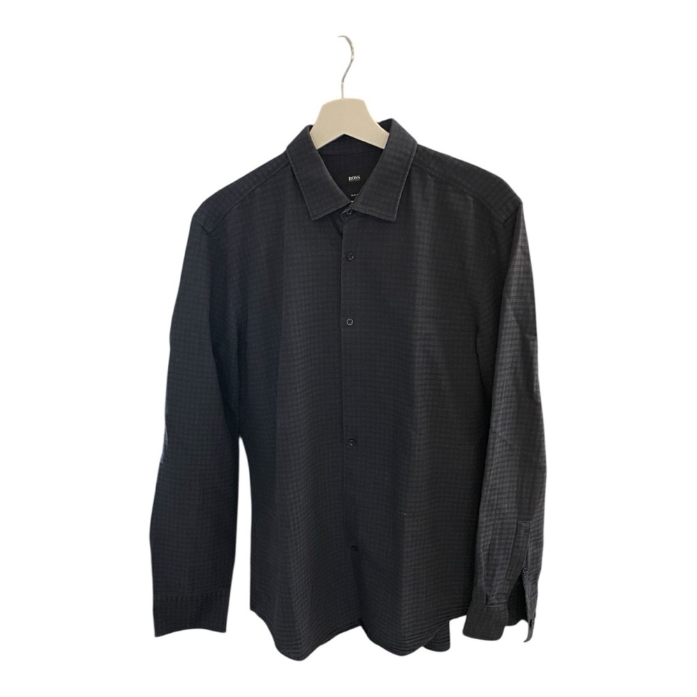 Hugo Boss Black Casual Button Down Shirt with Textured Weave - Picture 2 of 4